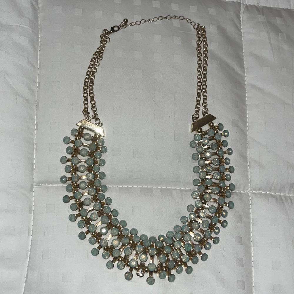 Gem Necklace Aquamarine Color